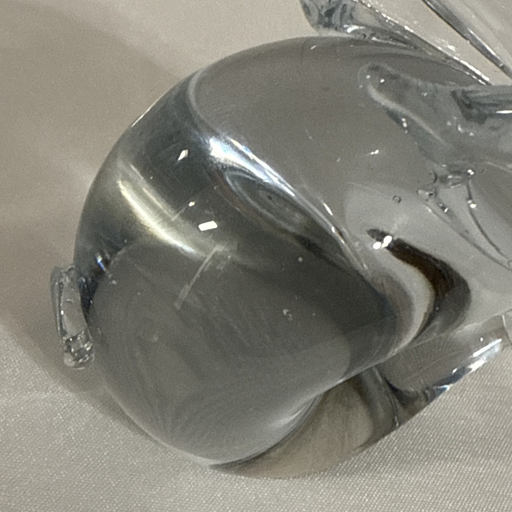 Vintage Interpur Clear Glass Rabbit Figurine Paperweight Taiwan - Picture 8 of 11